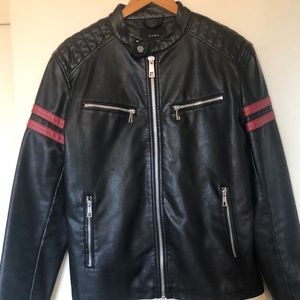 Zara Cafe Racer PU Leather Jacket